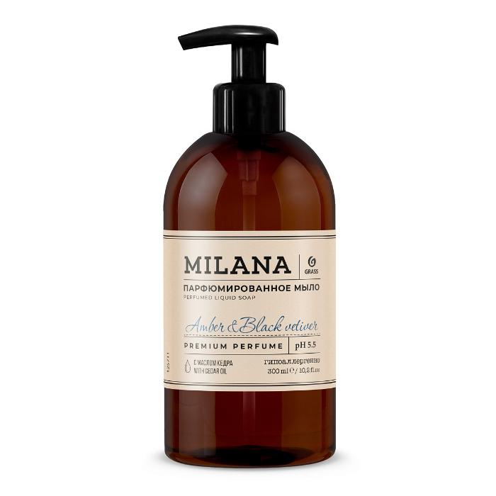 Жидкое парфюмированное мыло Milana "Amber&Black Vetiver" (300мл)